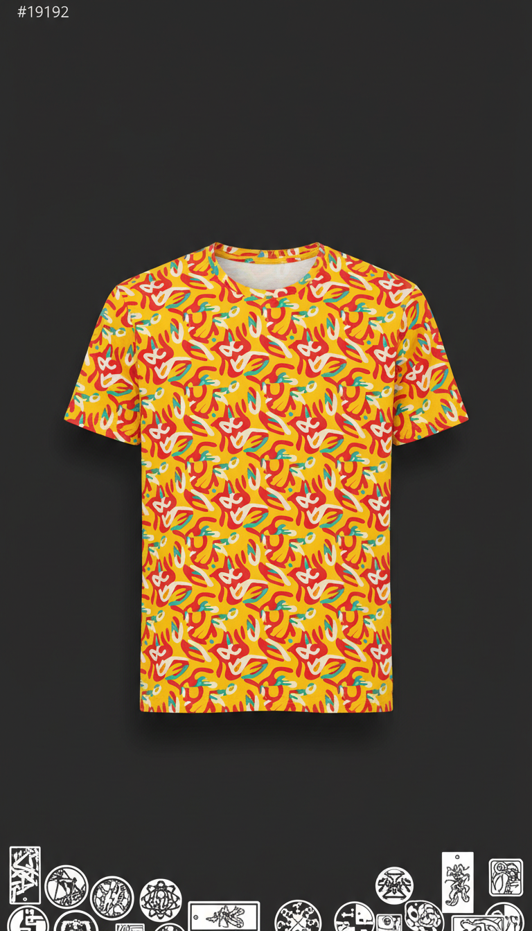 Drop yellow all-over print t-shirt
