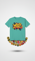 Vapor teal graffiti graphic t-shirt